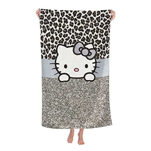 ヒョウ柄 ハローキティ アニメ バスタオル 大判 吸水 フェイスタオル 速乾 抗菌 防臭 ふわふわ の肌触り 赤ちゃん用 家庭用 業務用 子供 人気 かわいい プレゼント 80×130cm