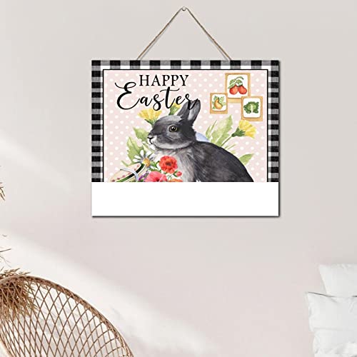 Letrero de madera de conejo estilo cuadro búfalo para decorar el hogar rústico de 10x12" 6