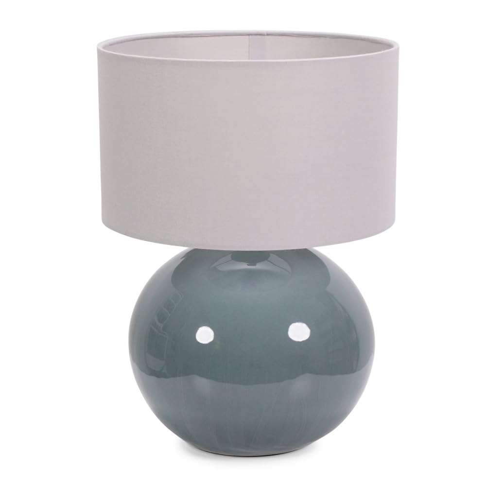 Valuelights Grey | Eucalyptus Ceramic Table Lamp With Fabric Drum Lampshade Living Room Bedside Light | Table Lamps, Home Décor & Improvement Essential