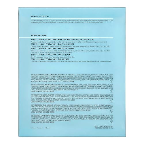 e.l.f. SKIN Hydrated Ever After Skincare Mini Kit, Reiniger, Make-Up Entferner, Feuchtigkeitscreme & Augencreme Für Hydratisierte Haut, Reisefreundlich, Vegan & Tierversuchsfrei