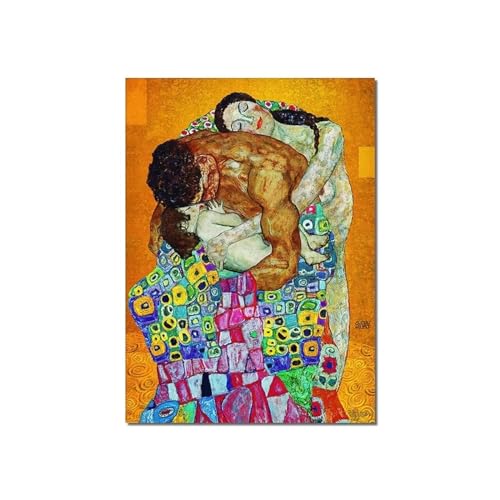 Peinture Le Baiser de Klimt sur toile déco salon 60x90 cm - 3