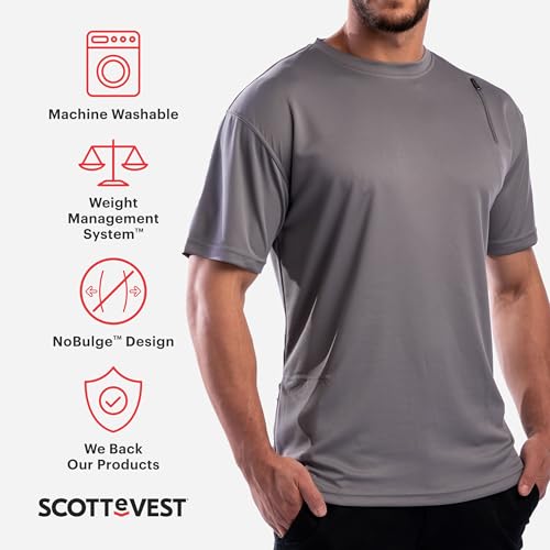 SCOTTeVEST Short Sleeve Performance T-Shirt for Men - 3 Hidden Pockets - Moisture Wicking Shirt for Travel & More2
