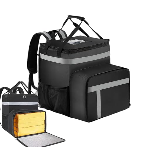 Sac à dos isolé pour pannes alimentaires, sac à dos thermique isolé - Sac thermique compartimenté confortable de grande capacité | Valise à déjeuner haute performance, grand sac à pizza pour,
