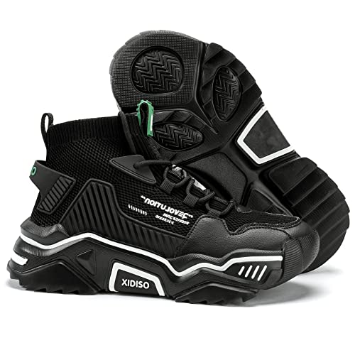 Image of SANNAX Fashion Shoes for Mens High Top Casual Walking Shoes Non Slip Breathable Mesh Lightweight Sneakers