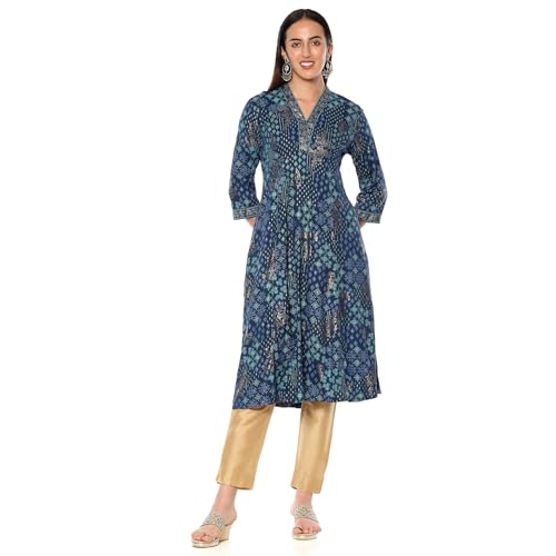 Image of Rangriti Women's Rayon Printed Straight Kurtas