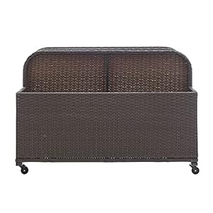 Barton rolling toy caddy all wicker outdoor patio furniture organizer wicker box float deck rolling holder bench  urban country home decor