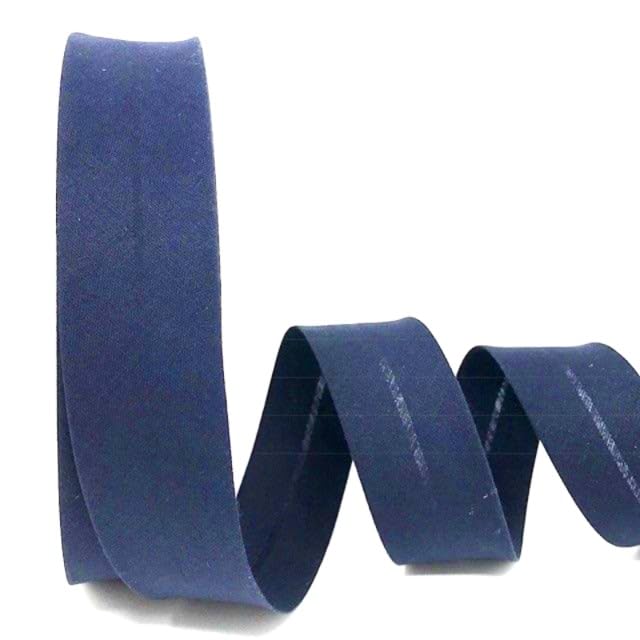 5m of Professional Quality 30mm Bias Binding, Machine Washable, 30+ Colours. UK Specialist Seller Edging for Quilting, Sewing, Bunting, Upholstery, Furniture Piping Garments (Navy Blue)