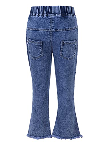Aislor Little Big Girls Embroidery Denim Flared Trousers Skinny Denim Leggings Pants Elastic Waist Jeans Bell Bottoms2