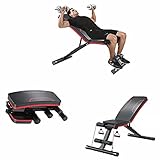 【COJÍN DE GROSOR】Banco musculacion press banca reclinable profesional cómodo cojín y asiento de espuma de alta densidad, fija firmemente el cuerpo y reduce la fatiga muscular al realizar un entrenamiento completo. El cojín del respaldo ajustable, suave y elástico, puede adaptarse perfectamente a su espalda y ayudarlo a completar sus movimientos de entrenamiento con precisión.