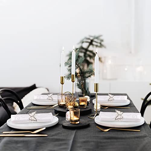Labjuly Butterfly Napkin Rings Set Of 12 Silver Rhinestone Napkin Holders For Wedding, Spring Party Easter Banquet Dinner Home Hotel Restaurant Coffee Shop (Butterfly, 12) #TOP6