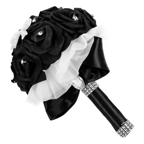 SEWACC Bouquet da Sposa Artificiale Elegante in PE e Schiuma Fiori Finti Decorativi per Matrimonio Addio al Nubilato e Foto Accessorio Leggero e Comodo per Spose e Damigelle