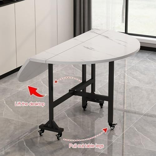 Table extensible pliable à roues pour meubler un petit espace de vie - 5