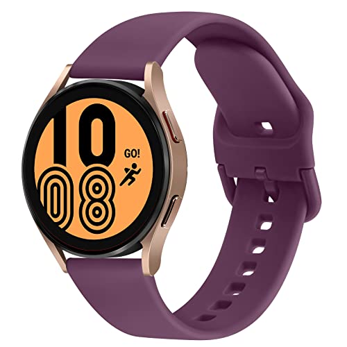 YLK Bracelet Compatible avec Samsung Galaxy Watch 4 40mm 44mm / Samsung Watch 4 Classic 46mm 42mm, Silicone Souple Bracelet de Remplacement pour Samsung Watch 4 / Watch 4 Classic,Femme Homme,Violet Cover