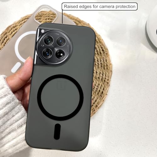 Image of COLORflow Back Cover Compatible with OnePlus 12 5G | Black Matte Finish | MAG-Safe | Slim Soft Touch Case with Anti-Slip Grip & Camera Protection