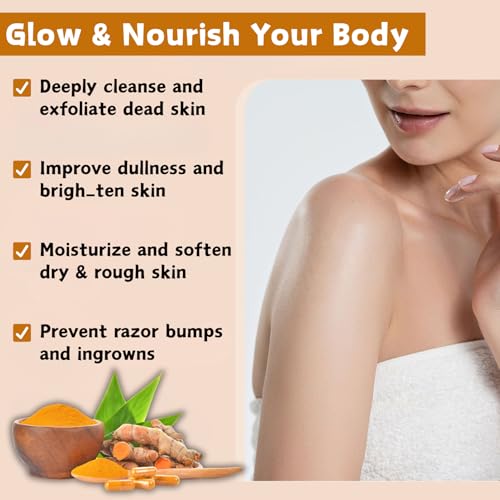 Turmeric Body Scrub, Exfoliating Body Scrub with Sea Salt, Body Exfoliator Scrub for Deep Cleansing, Hydrating Dead Skin Remover for Body, Improves Dullness & Brigh_tens Skin, Body Skin Care, 114g - Image 4