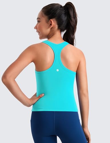Image of CRZ YOGA Girls Butterluxe Racerback Tank Top | Dance, Extremely Soft, Tight Fit, Waist Length, Scoop Neck, Athletic, Sleeveless Shirts for Teen