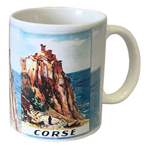 Tasse en céramique blanche rétro - Corse par Arthur Fagès