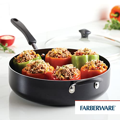 Farberware Cookstart Diamondmax Nonstick Jumbo Cooker With Lid And Helper Handle, Dishwasher Safe, 6 Quart, Black #TOP27