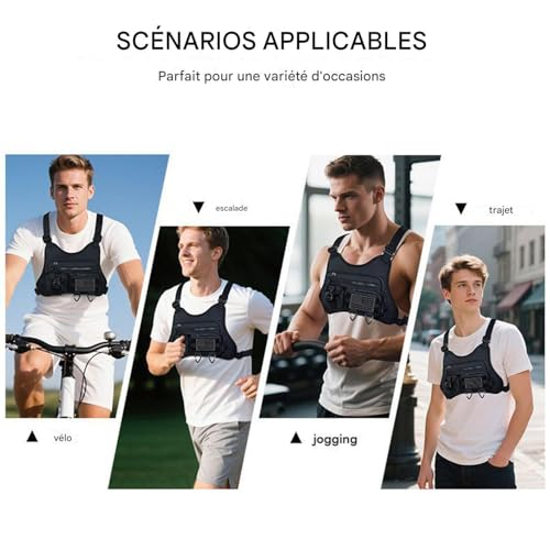 Pochette téléphone légère de poitrine pour courir sans gêne