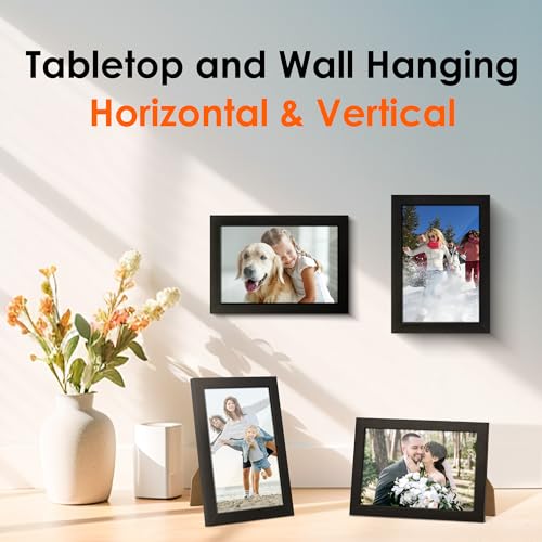 FIXSMITH 4x6 Picture Frame Set of 10, 4x6 Photo Frames Bulk with HD Plexiglass for Wall Hanging or Tabletop Display, Black