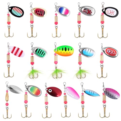Vicloon Cuillères de Pêche Spinner Leurres, 16PCS...