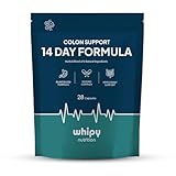 Whipy Nutrition 14 Day Colon Cleanse Capsules Psyllium Husk with Probiotics for Women & Men Bloating Relief & Gut Cleanse Detox Constipation Relief 28 Colon Cleanse Tablets