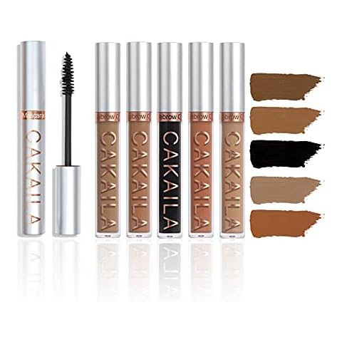 YINGEE 6 Pcs Eyebrow Gel Set, Makeup Waterproof Eyebrow Tint Kits Dark Brown 5 Colors, Eyebrow Dye Make Up Kit Natural Long Lasting Cover