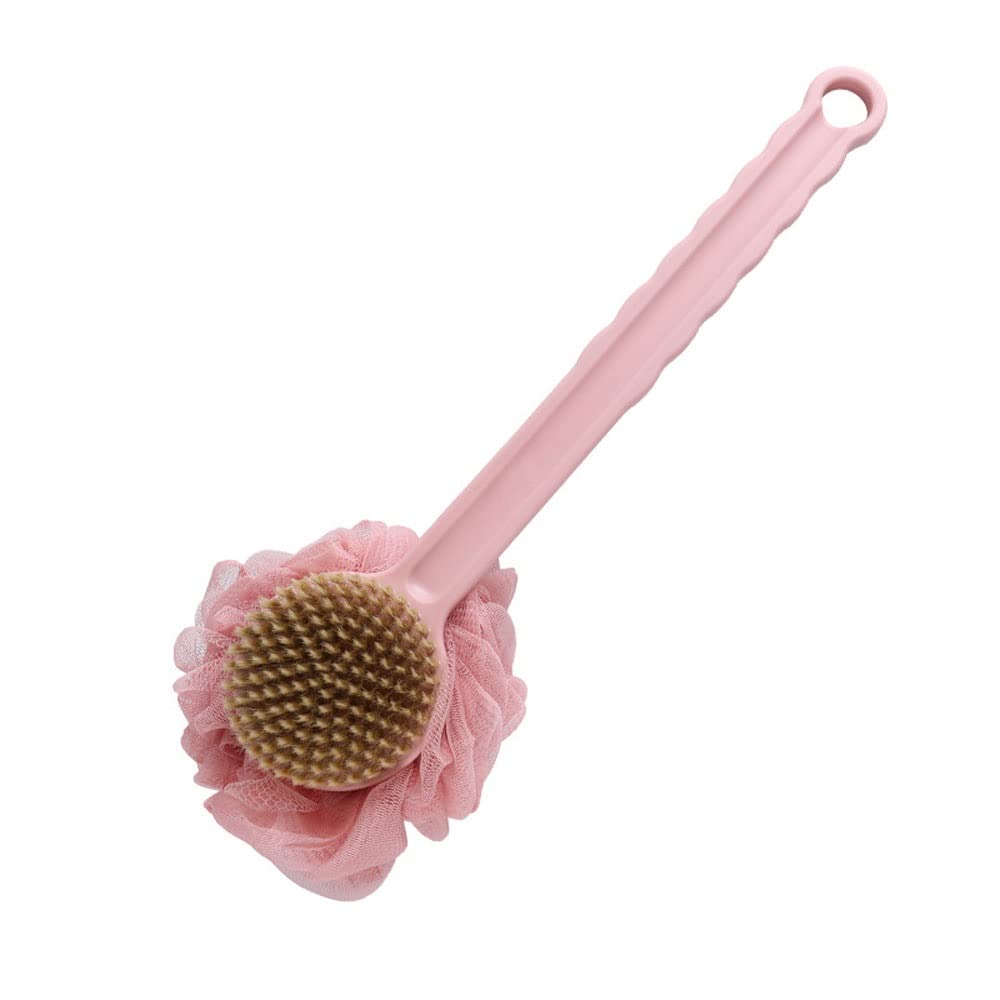 Duschkörperbürste, Backwäscher Bath Mesh-Schwamm mit langem Griff for Haut-Peeling-Bad, Massage-Borsten, die for nass oder trocken geeignet sind, Männer und Frauen