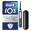 Oral-B Spazzolino Elettrico Ricaricabile iO 3 Nero, 1 Testina Di Ricambio, 1 Custodia Da Viaggio, 1 Spazzolino