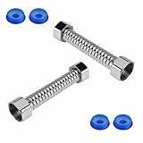 2 Stück Flexschlauch 1/2 Zoll 10cm G1/2 x G1/2 Edelstahl Panzerschlauch Flexibler Versorgungsschlauch Aus Edelstahl für Badezimmer Toilette Wasserhahne Küchenspülen
