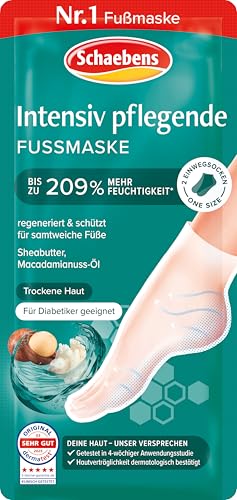 Schaebens Intensiv pflegende Fußmaske (2 Socken für 1 Anwendung) regeneriert & schützt mit Sheabutter Macadamainuss-Öl für alle Hauttypen