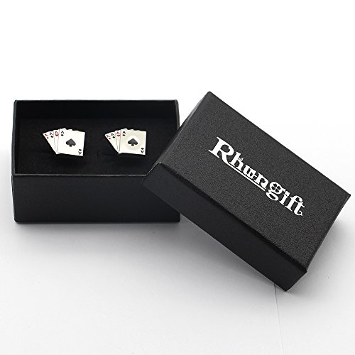 Set de Mancuernillas y Sujetacorbata con Cartas de Póker para Hombre miniatura 5