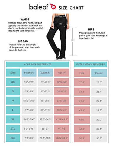 Baleaf Women's Track Pants Athletic Running Sweatpants Zipper Pockets Warm-Up Sports Jogging Pants Casual Black/Black Size M #TOP5