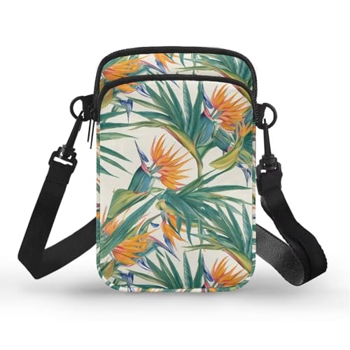 Small Crossbody Bags for Women, Dragonfly Floral Cell Phone Holder Belt Bag Running Sport Cross Body Pouch