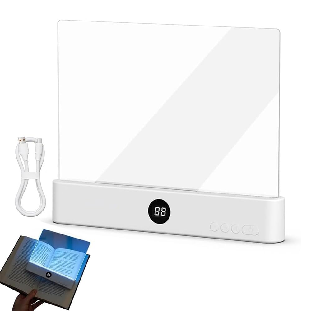 Intelligente LED Leselampe, 3 Farbtemperaturen & 99-Minuten Timer - 1200mAh Akku & 35h Laufzeit - Augenfreundliche Tischlampe für Bücher - USB-C Ladebooklampe für Schüler & Studenten (weiß)