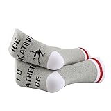 G2TUP 2 Pairs I'd Rather Be Ice Skating Socks - Figure Skating Gift for Skate Lovers and Skating Teams