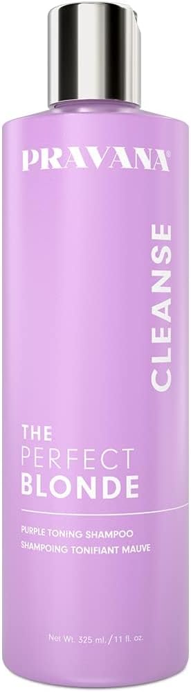 Pravana The Perfect Blonde Purple Toning Shampoo | Neutralizes Brassy, Yellow Tones | For Color-Treated Hair | Adds Strength, Shine, Elasticity
