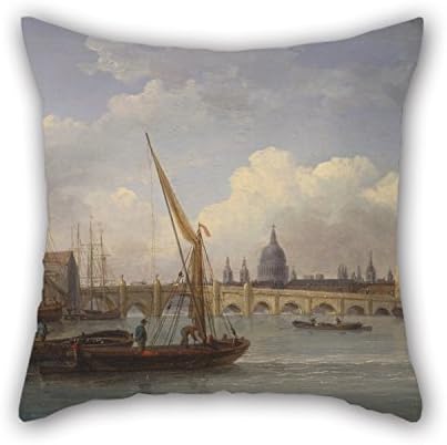 Oil Painting William Anderson - London Bridge, With St. Paul's Cathedral In The Distance Throw Pillow Case 18 X 18 Inches / 45 By 45 Cm Best Choice For Car Bench Indoor Christmas Festival Dance Ro