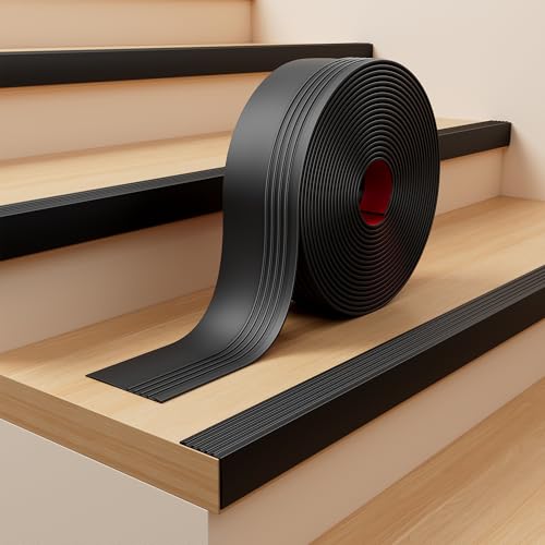 Evita resbalones con el borde de escalera de vinilo antideslizante autoadhesivo de 40 pies