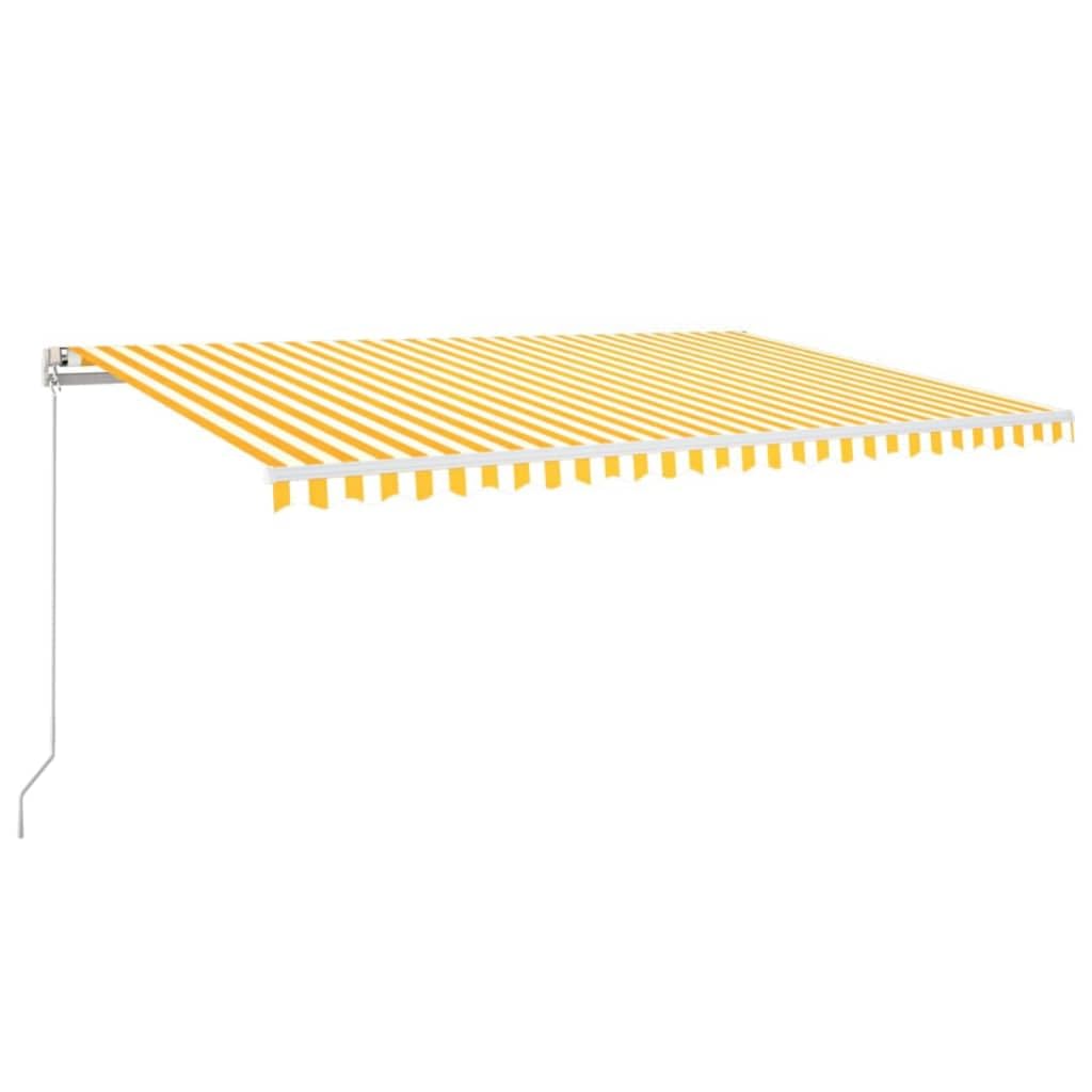 Festnight Store Banne Motorisé 5x3 Store banne Electrique avec Télécommande Auvent Rétractable à Bras Repliable pour Balcons Terrasse et Jardin-Jaune et blanc-500 x 300 cm