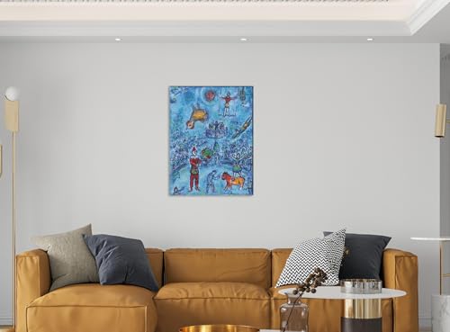 Impression sur toile d'art abstrait The Small Blue Circus 40x50
