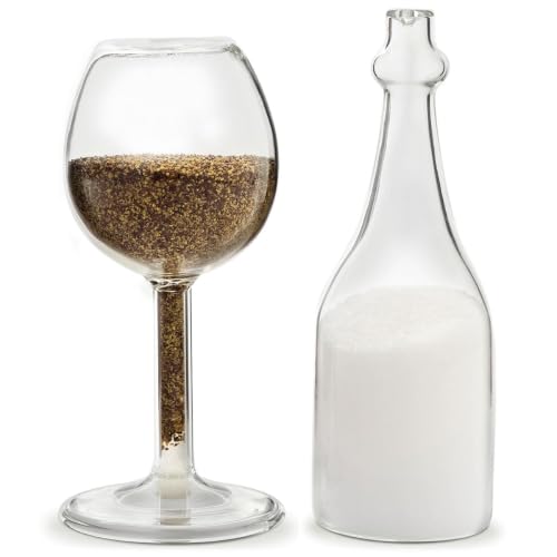 Salt and Pepper Shakers Glass and Bottle #17298