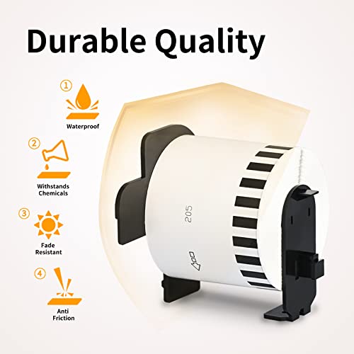 Dk2205 Labels Replacement For Brother Dk-2205 Ql-820Nwb Ql 700 Ql800 Ql570 Ql710W Ql 720Nw Continuous Labels Works With Ql Label Printers White Paper Label Roll With Frame, 2-3/7" X 100 Feet (4Pks) #TOP5