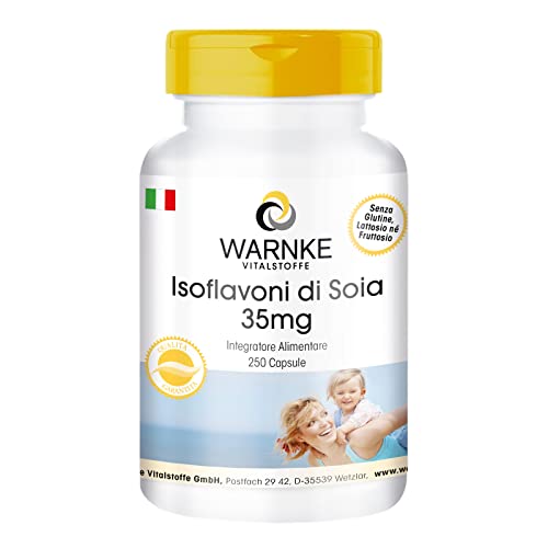 Isoflavoni di soia 35mg - Per la menopausa - 250 Capsule - Con vitamina E | Warnke Vitalstoffe - Qualità da farmacia tedesca
