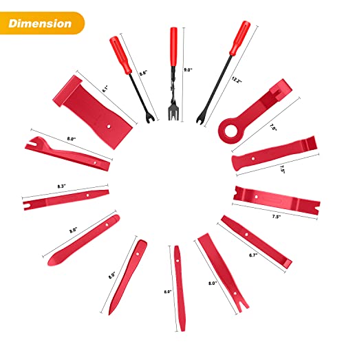 Gooacc 102Pcs Trim Removal Tool, Auto Terminal Removal Tool, Auto Clip Pliers Stereo Removal Tools, Car Upholstery Repair Pry Kit,Precision Hook And Pick Set, Round Handle Crowbar #TOP1
