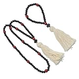 UTHCLO Collar de Cuentas de Madera con Cruz Colgante 2 Piezas, Accesorio Cristiano Unisex para Oración y Decoración del Hogar, Recuerdo Religioso para Navidad y Bautizo, Rosario