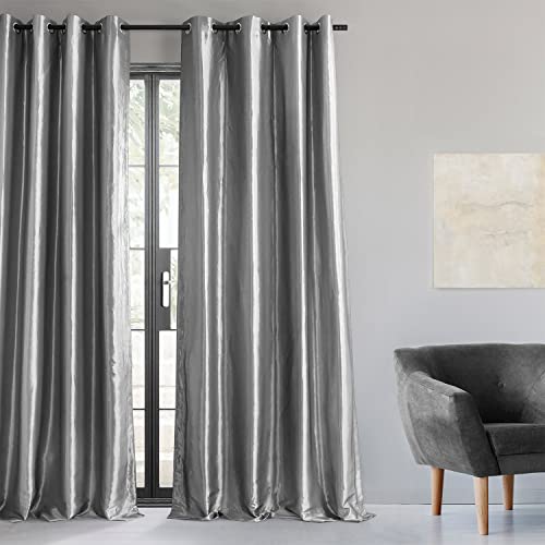 Hpd Half Price Drapes Grommet Faux Silk Taffeta Blackout Curtains For Bedroom 50 X 108 (1 Panel), Ptch-Bo112-108-Gr, Platinum #TOP1