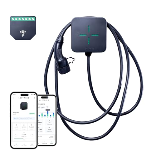 LEKTRI·CO – Chargeur pour EV 1P7K V2 - Borne de Recharge pour EV 7,4kW Hybride, Compatible...