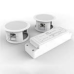 Ceiling Bluetooth Speakers Complete Kit - Easy to Install Ceiling Speakers Fit in Existing Downlight Cut-Out Easy to Pair Bluetooth White