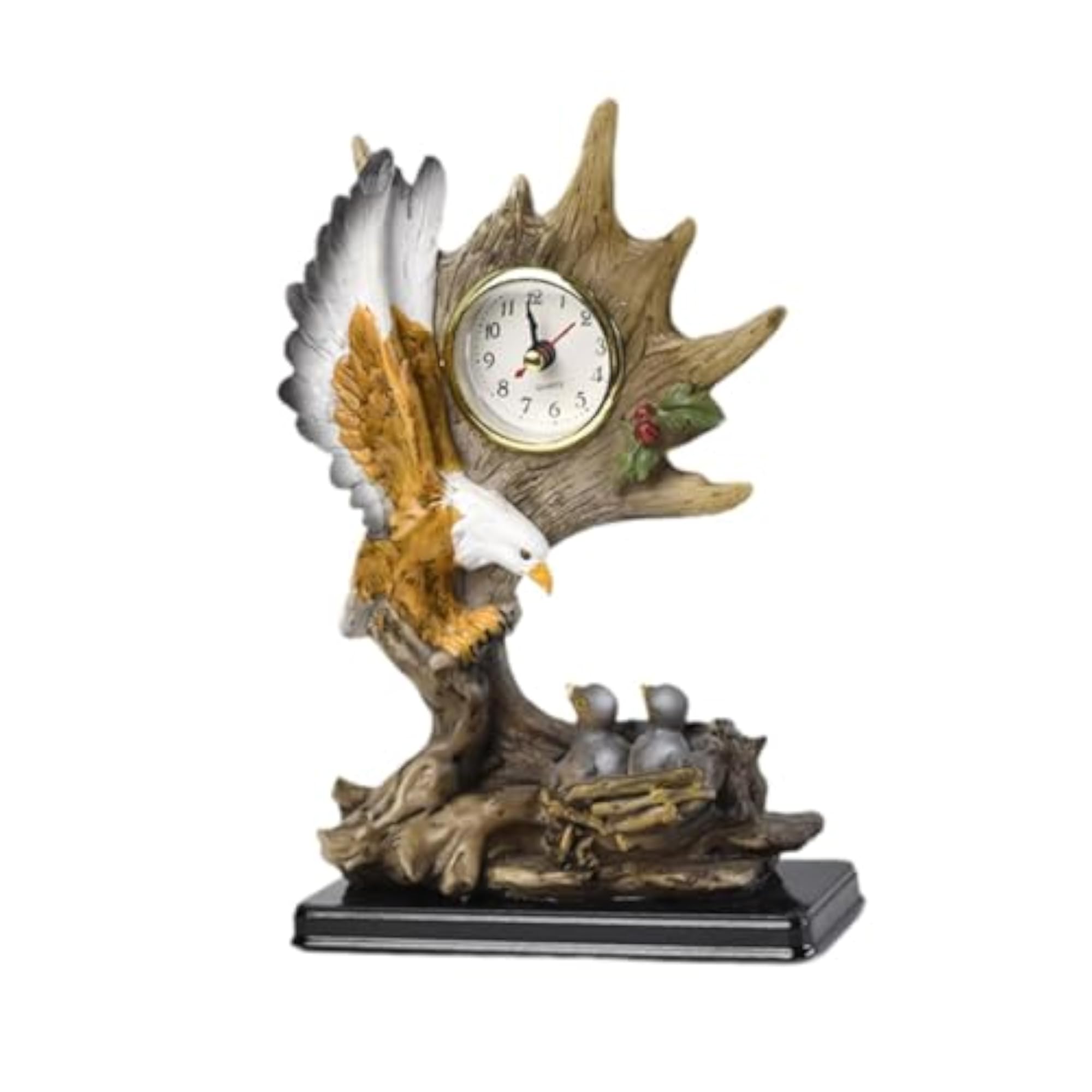 Vintage Table Clock Collection with Cute Eagle Statue